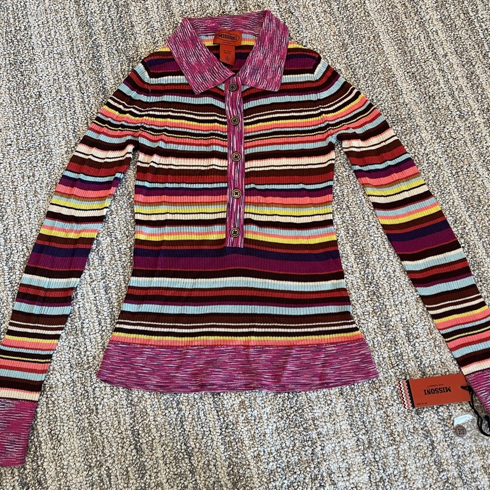 Missoni for Target S long Sleeve Collar Polo